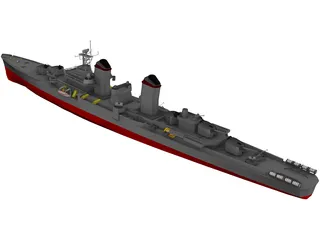 Fletcher Class Destroyer 3D Model