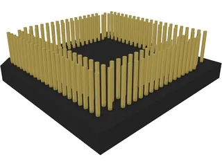 CPU Chip 3D Model