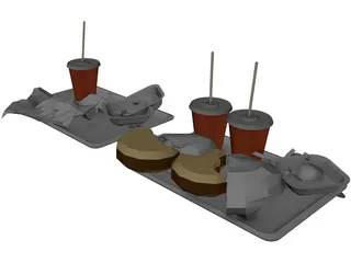 Fast Food Meals 3D Model