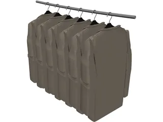 Jackets on Hangers 3D Model