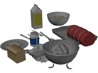 Meal Prep Items 3D Model