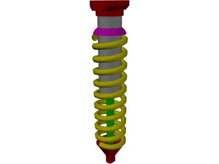 Coilover Suspension (Spring and Shock) 3D Model