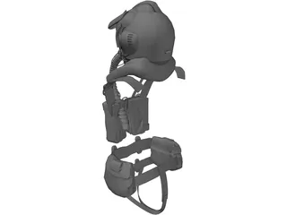 JSF USA Air Suit with Helmet 3D Model