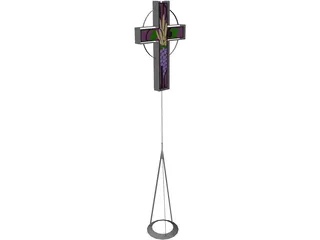 Carved Processional Cross 3D Model