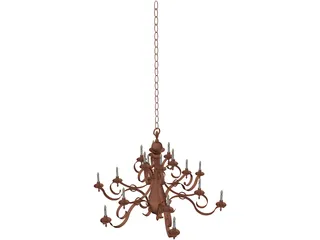 Bronze Chandelier 3D Model