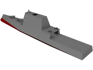 DDX Multi-Mission Stealth Destroyer 3D Model