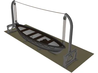 Lifeboat and Davits 3D Model