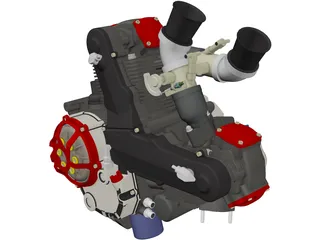 Honda CBR Blackbird 1100DS Engine 3D Model