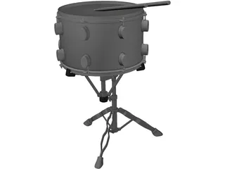 Snare Drum with Stand 3D Model
