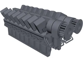 RK215 Diesel Engine 3D Model