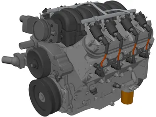 GM LS3 Engine 3D Model