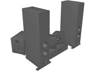 Home Theater Speaker System 3D Model