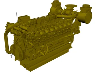 Caterpillar C35 Engine 3D Model