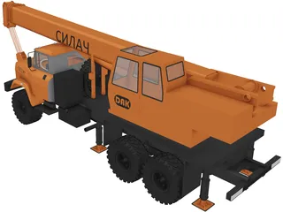 KrAZ 63221 with KTA-25 Crane 3D Model