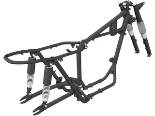 Triumph T120 Motorcycle Frame (1968) 3D Model