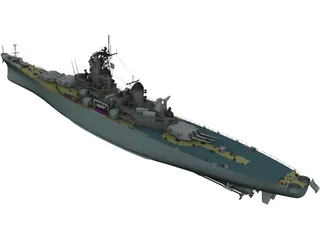 USS New Jersey 3D Model