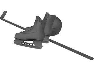 Hockey Equipment 3D Model