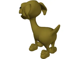 Happy Dog Cartoon 3D Model