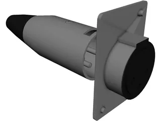 XLR Male Plug and Female Socket 3D Model
