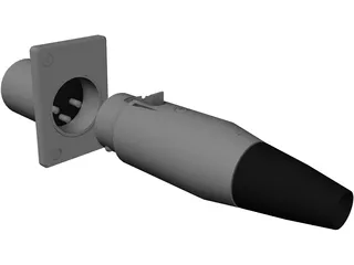 XLR Female Plug and Male Socket 3D Model