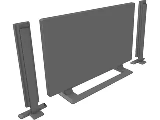 Fujitsu PlasmaVision TV 3D Model