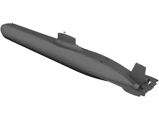 Typhoon Class (Type 941) Submarine 3D Model