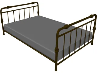 Bronze Bed 3D Model