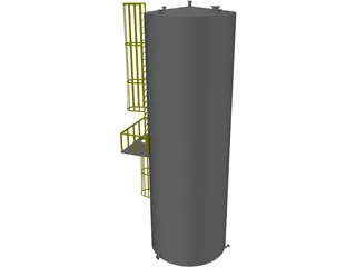 Tank, Vertical, UL 142, 29600 gallons 3D Model