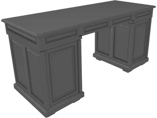 Wood Desk 3D Model
