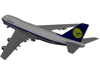 Boeing 747-400 Lufthansa 3D Model