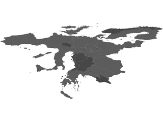 European Union Map 3D Model