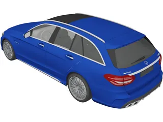 Mercedes-Benz C63 AMG W205 Estate (2015) 3D Model