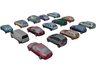 Collection of Cars 3D Model