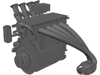 Elan DP02 Mazda MZR Engine 3D Model