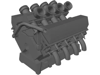 Ford 6L V8 Motor 3D Model