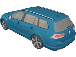 Volkswagen Golf R Variant (2015) 3D Model