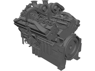 Cummins QSK38-G Diesel Engine 3D Model