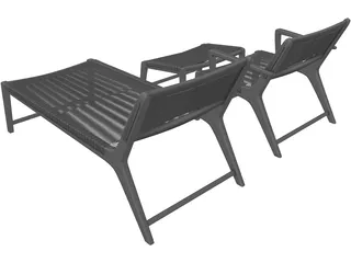 Oceans Lounge Chair 3D Model