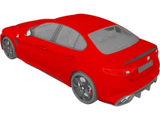 Alfa Romeo Giulia Quadrifoglio (2016) 3D Model