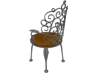 Ornate Patio Chair 3D Model