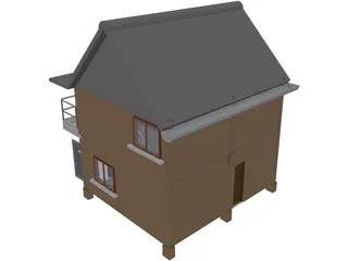 Wood House 3D Model