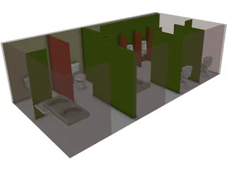 Male and Female Toilet 3D Model