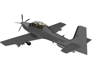 TAI Hurkus Basic Trainer Aircraft 3D Model