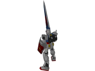 RX-78 Gundam Mobile Suit 3D Model