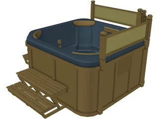 Outdoor Hot Tub Model 3D Model