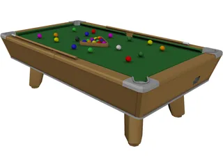 Indoor Pool Table 3D Model