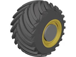 Monster Truck Wheel 3D Model