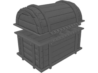 Pirate Treasure Chest 3D Model