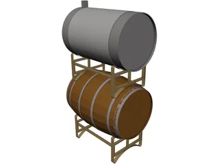 Wine Barrels 3D Model