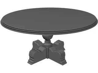 Carved Dining Table 3D Model